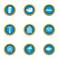 Poster - Wandering icons set. Flat set of 9 wandering vector icons for web isolated on white background