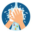 Vector Illustration Of Washing Hands
