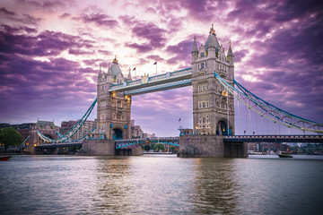 Canvas Print - Tower bridge at sunrise  in London,England