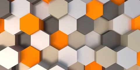 abstract hexagonal background 3d illustration