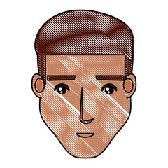 cartoon young man icon over white background, vector illustration