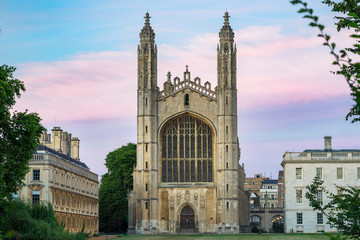 Canvas Print - Kings Chapel at sunrise. Cambridge. England