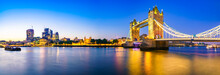 Panorama Of London Tower Bridge And Financial District | England 