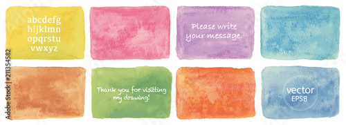 Fotografía Vector watercolor rectangle set