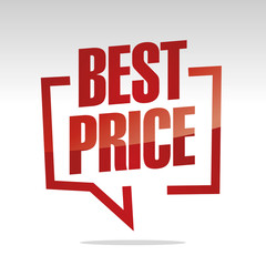 Wall Mural - Best price in brackets speech red white isolated sticker icon