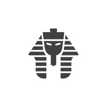 Egyptian Pharaoh Vector Icon. Filled Flat Sign For Mobile Concept And Web Design. Tutankhamen Mask Simple Solid Icon. Symbol, Logo Illustration. Pixel Perfect Vector Graphics