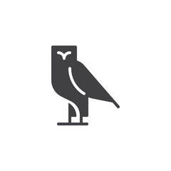 Owl bird vector icon. filled flat sign for mobile concept and web design. simple solid icon. Wisdom symbol, logo illustration. Pixel perfect vector graphics