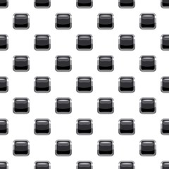 Poster - Black square button pattern seamless repeat in cartoon style vector illustration