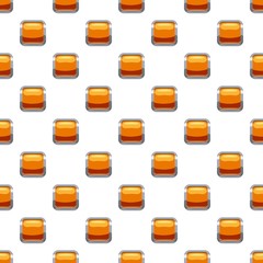 Poster - Gold square button pattern seamless repeat in cartoon style vector illustration