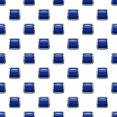 Poster - Blue square button pattern seamless repeat in cartoon style vector illustration