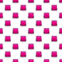 Poster - Pink square button pattern seamless repeat in cartoon style vector illustration