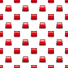 Poster - Red square button pattern seamless repeat in cartoon style vector illustration