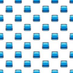 Poster - Sky blue square button pattern seamless repeat in cartoon style vector illustration
