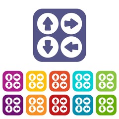 Poster - Arrow set icons set vector illustration in flat style in colors red, blue, green, and other