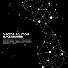 Poster - Network Connecting dot polygon background : Concept of Network, Business, Connecting, Molecule, Data, Chemical
