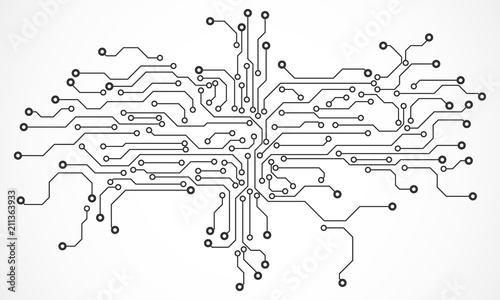Fotografía Circuit Board Hi Technology Grayscale Color Texture Vector Background