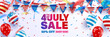 © Fotomay - 4th of July Sale poster template.USA independence day celebration with American balloons flag.USA 4th of July sale promotion advertising banner template for Brochures,Poster or Banner