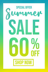 Wall Mural - Summer Sale - special offer. Concept of multicoloured poster. Vector.