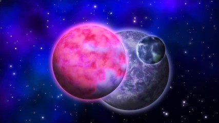 Wall Mural - Rotating planets. Loop.