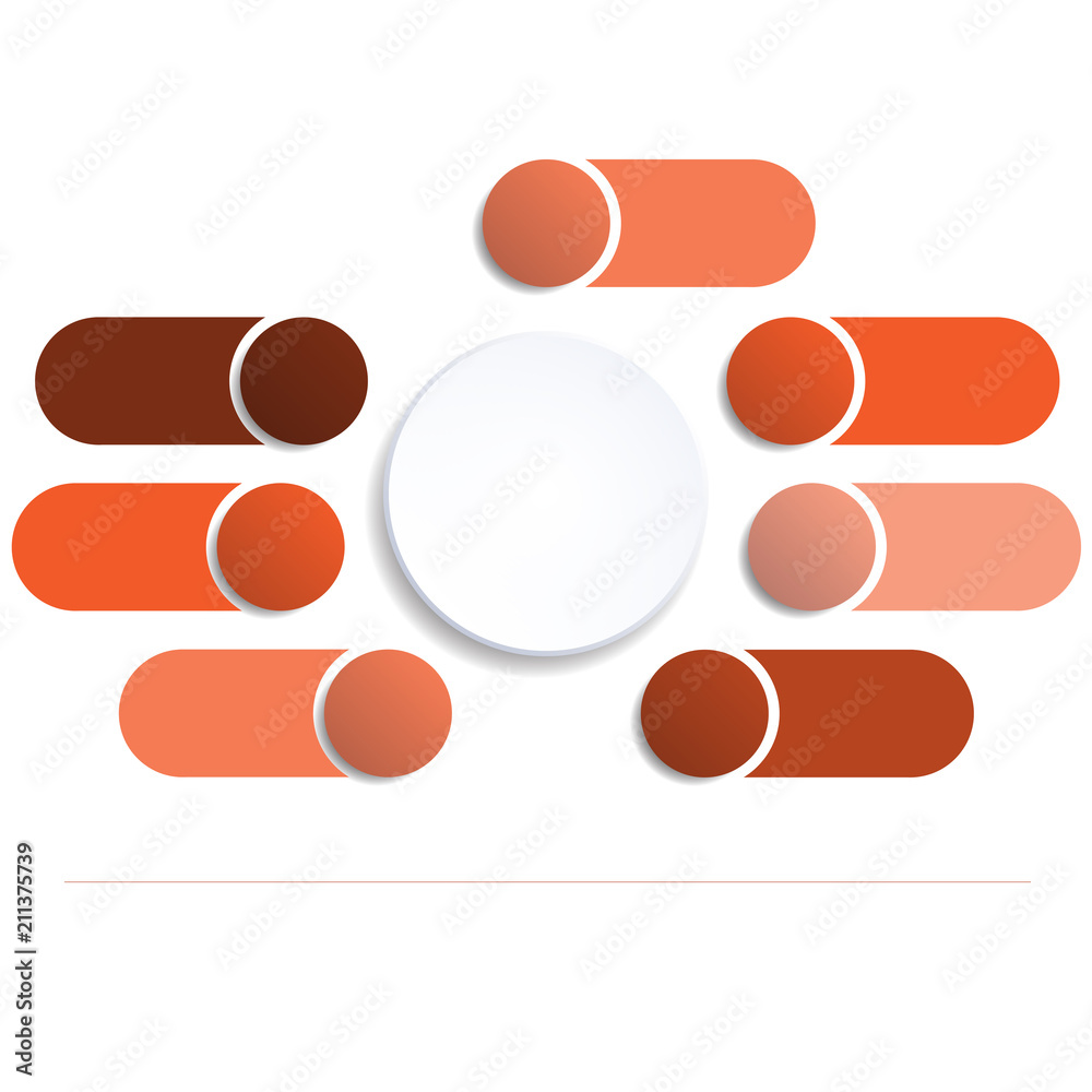 Process chart. Template infographics for presentation 7 option on white ...
