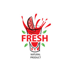 Sticker - Fruit juice logo. Fresh drink logo