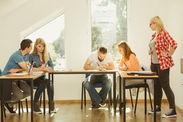 Group of students in class