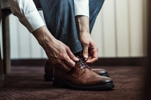 Businessman Clothes Shoes, Man Getting Ready For Work,groom Morning Before Wedding Ceremony