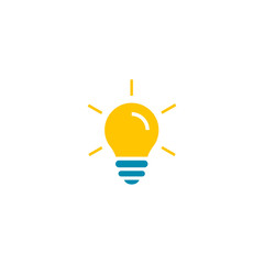 Poster - Light Bulb icon vector isolated on white background. Idea sign thinking concept. Lighting Electric lamp