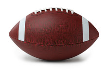 Leather American Football Ball On White Background