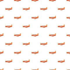 Wall Mural - Orange plane pattern seamless repeat in cartoon style vector illustration