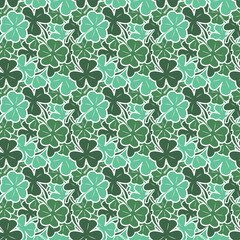 seamless pattern clover leaf floral nature