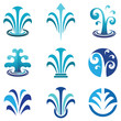 Water Spring Fountain Blue Nature Logo Symbol
