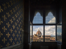 A View Of The Dome Of The Florence Cathedral From A Room Of The Palazzo Vecchio In Florence, Italy