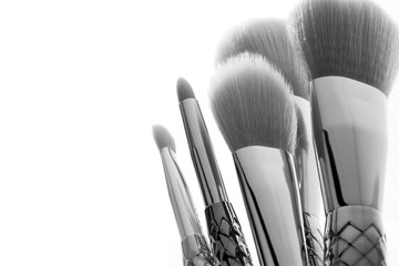 Make up brushes in white background