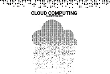 Poster - Cloud computing data transformation from pixel. technology concept