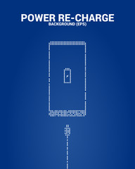 Power recharge to Mobile Phone  with charger plug from pixel, Concept of energy recharge