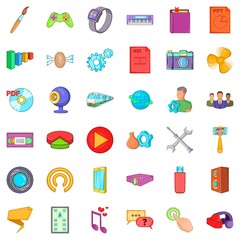 Poster - Smart application icons set. Cartoon style of 36 smart application vector icons for web isolated on white background