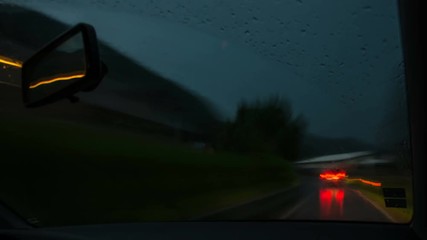 Wall Mural - fast ride in evening traffic time lapse