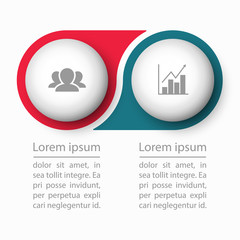 Vector infographic template for diagram, graph, presentation, chart, business concept with 2 options.