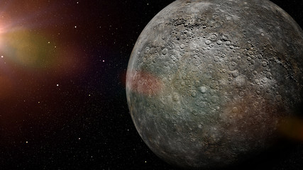 Wall Mural - the planet Mercury lit by the Sun