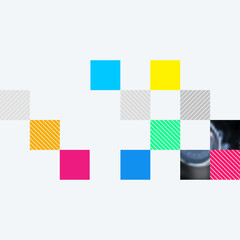 Poster - Abstract design of colourful vector elements for modern background with rectangular shapes for business branding finance.