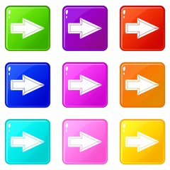 Poster - Pointer icons of 9 color set isolated vector illustration
