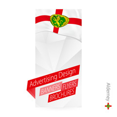 Wall Mural - Vector abstract banner template for Alderney.