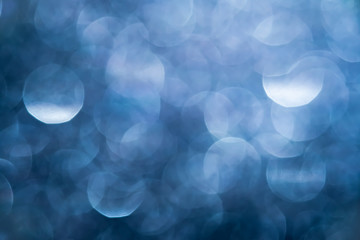 Poster - Blurred dark blue bokeh abstract background.use as backdrop for holiday or anniversary occasion celebration.