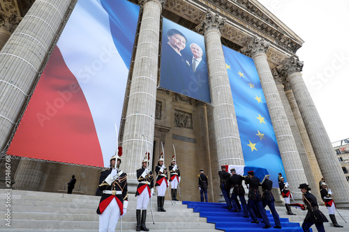 French Republican Guards Carry The Flag Draped Coffins Of Late