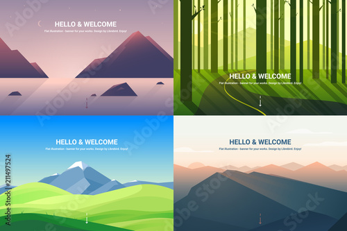 Fotografia Polygonal landscape. Background illustration