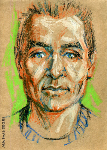 portret-mezczyzna-pastelowa-ilustracja-na-rzemioslo-papierze