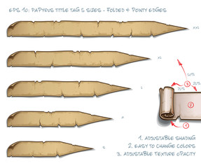 Wall Mural - Papyrus Tittle Tag Five Sizes - Folded and Pointy Edges