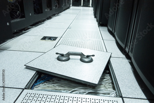 Lifted Raised Floor And Suction Tools In Datacenter Buy This
