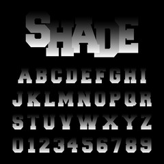 Wall Mural - Alphabet font shade design